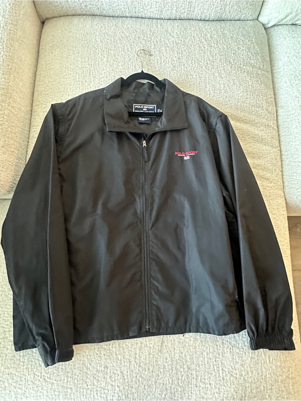Vintage 90s Ralph Lauren Polo Sport Black Lightweight Zip-Up Jacket